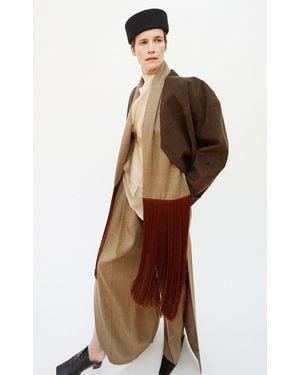 A.W.A.K.E. MODE Power Shoulder Twill Jacket - Brown