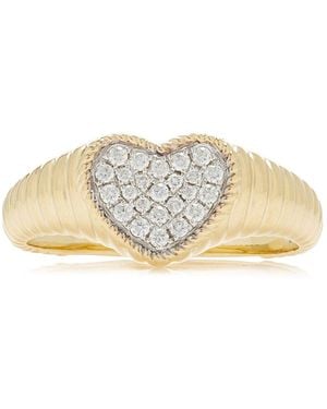 Yvonne Léon Baby Heart 9K Diamond Ring - Metallic
