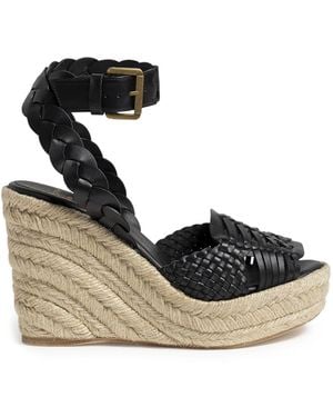 Castañer X Altuzarra Aria Leather Wedges - Black