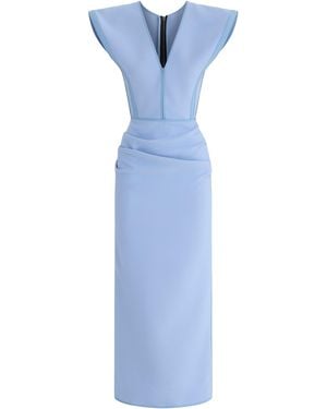 Maticevski Wingtip Crepe Maxi Dress - Blue