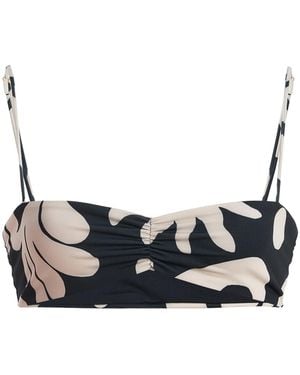 Cala De La Cruz Lilo Printed Bikini Top - Black
