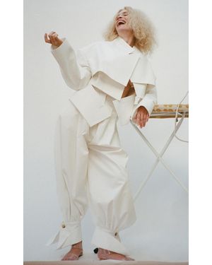 A.W.A.K.E. MODE Tailored Oversized Cotton Jacket - Grey