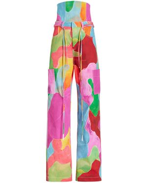 Alejandra Alonso Rojas High-waisted Printed Jeans - White