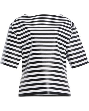 Michael Kors Striped Leather Top - Black