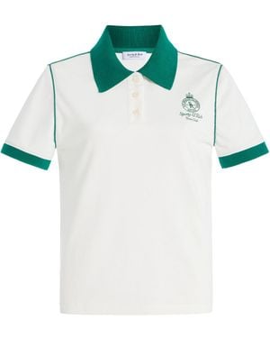 Sporty & Rich Crown 70S Cotton-Pique Polo Shirt - Green