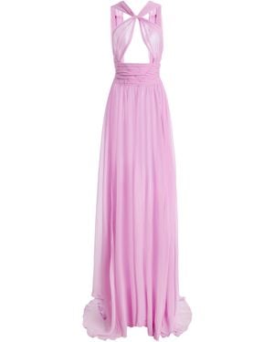 LAQUAN SMITH Cutout Silk-Blend Maxi Dress - Pink