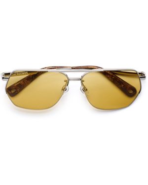 Jacquemus Aviador Metal Sunglasses - Metallic