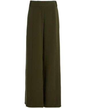 Another Tomorrow Double Face High-Rise Stretch-Wool Trousers - Green