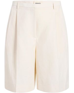 KHAITE Ollie Knee-Length Linen-Blend Shorts - White