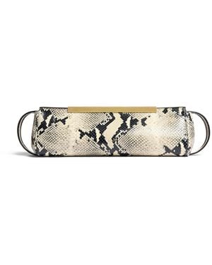 KHAITE Donna Pyhton-Effect Leather Clutch - Multicolour