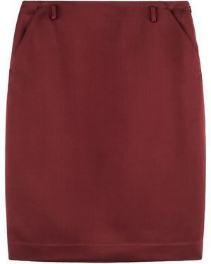 ARAKII Exclusive High Waist Pencil Midi Skirt - Red