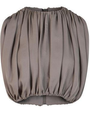 Heirlome Penny Gathered Silk Top - Grey
