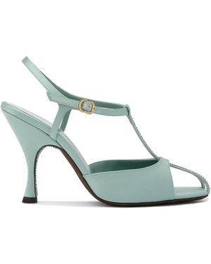 Herbert Levine Hidden Gem Satin Sandals - Green