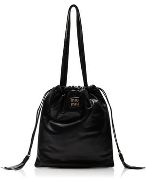 Miu Miu Leather Tote Bag - Black