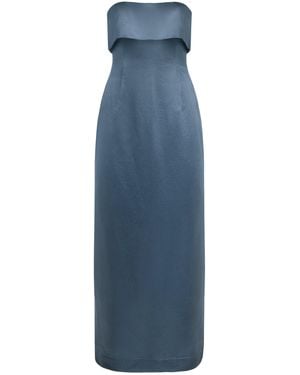 Bondi Born Kobe Strapless Crinkled-Satin Maxi Dress - Blue