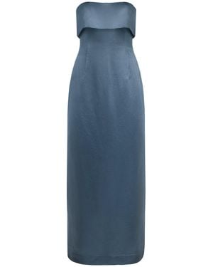 Bondi Born Kobe Strapless Crinkled-Satin Maxi Dress - Blue