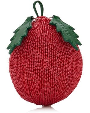 STAUD Campari Beaded Tomato Bag - Red