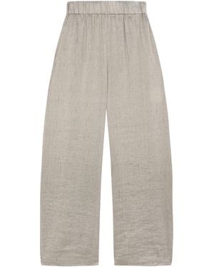 Cortana Sal Linen-Blend Mid-Rise Wide-Leg Trousers - White