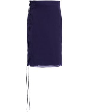 Ferragamo Draped Organza Midi Skirt - Blue