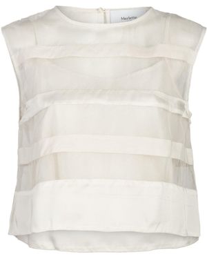 Merlette Roma Silk Organza Top - White