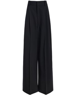 Kallmeyer Fatima Wide Leg Wool Suiting Trousers - Black