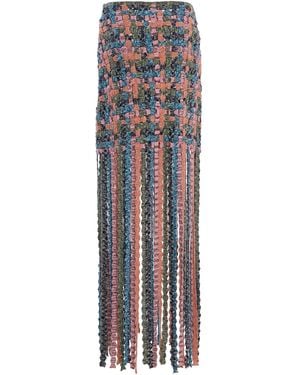 Ulla Johnson Gais Fringed Macramé Cotton Knit Skirt - Multicolour
