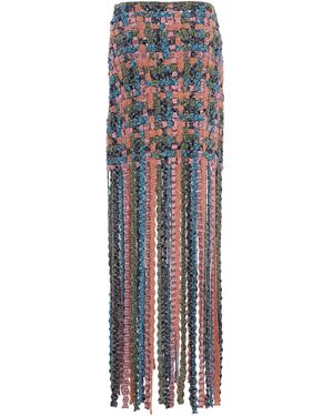 Ulla Johnson Gais Fringed Macramé Cotton Knit Skirt - Multicolour