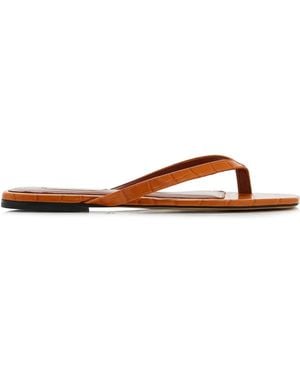 TOTEME Croco-embossed Flip Flops - White