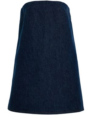 FRAME The Strapless Denim Mini Dress - Blue