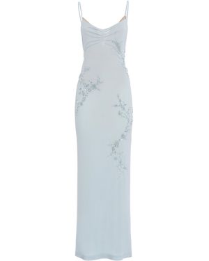 DES_PHEMMES Backless Embellished Maxi Dress - White