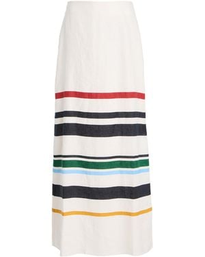Cala De La Cruz Exclusive Tua Striped Linen Maxi Skirt - Multicolour