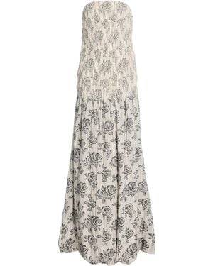Kallmeyer Blanche Strapless Jacquard Maxi Gown - White
