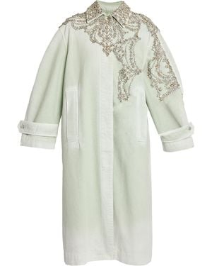 Erdem Embroidered Cotton Coat - White