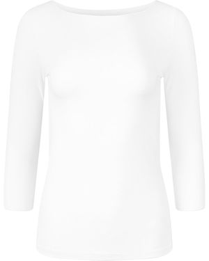 Majestic Filatures Soft Touch Boatneck Top - White