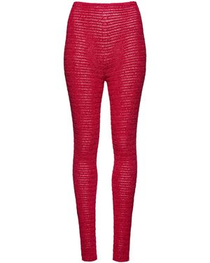 Magda Butrym High-Waisted Crochet Trousers - Red