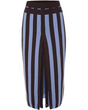 Monse Double Layer Knit Midi Skirt - Blue