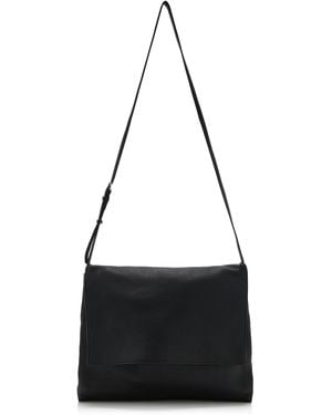 The Row Nan Leather Messenger Bag - Black