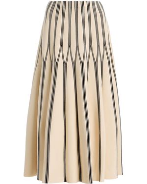 Zimmermann Rebellion Striped Knit Midi Skirt - Natural