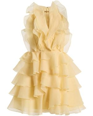 Aje. Exclusive Cleo Ruffled Chiffon Mini Dress - Metallic