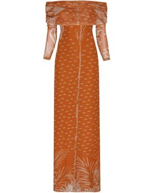 ANDRES OTALORA Trece Off-The-Shoulder Maxi Dress - Orange