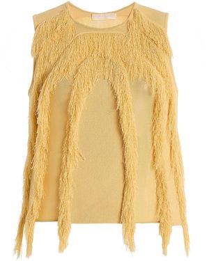 Ulla Johnson Bonnie Sleeveless Fringed Top - Yellow