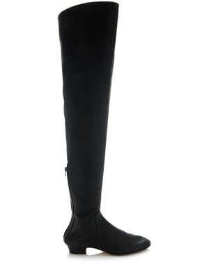 The Row Awar Leather Over-the-knee Boots - Black