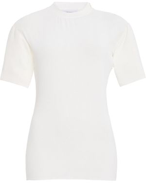 Brandon Maxwell The Simone Fitted Jersey T-Shirt - White