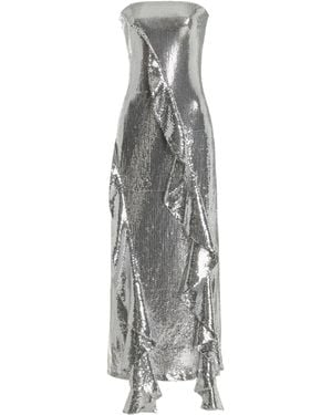 ROTATE BIRGER CHRISTENSEN Ruffled Sequined Midi Dress - Grey