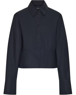 OSSOU Claude Button-Front Cotton Shirt - Blue