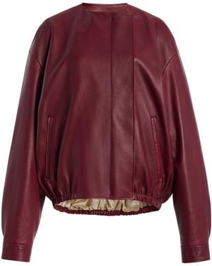 Calvin Klein Estelle Leather Jacket - Red
