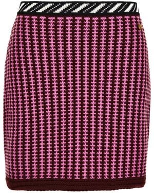 Versace Crochet Knit Mini Skirt - Red