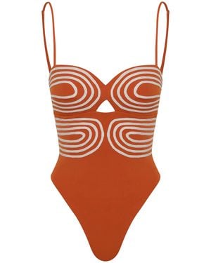 ANDRES OTALORA La Bahia Embellished One-Piece Swimsuit - Orange