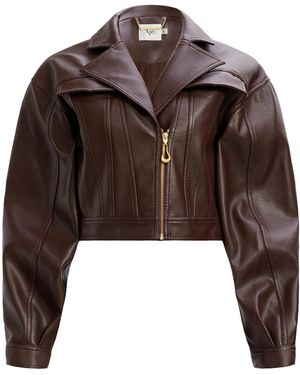 Aje. Brodie Cropped Jacket - Brown