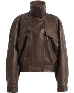 Nour Hammour Quincy Leather Jacket - Brown